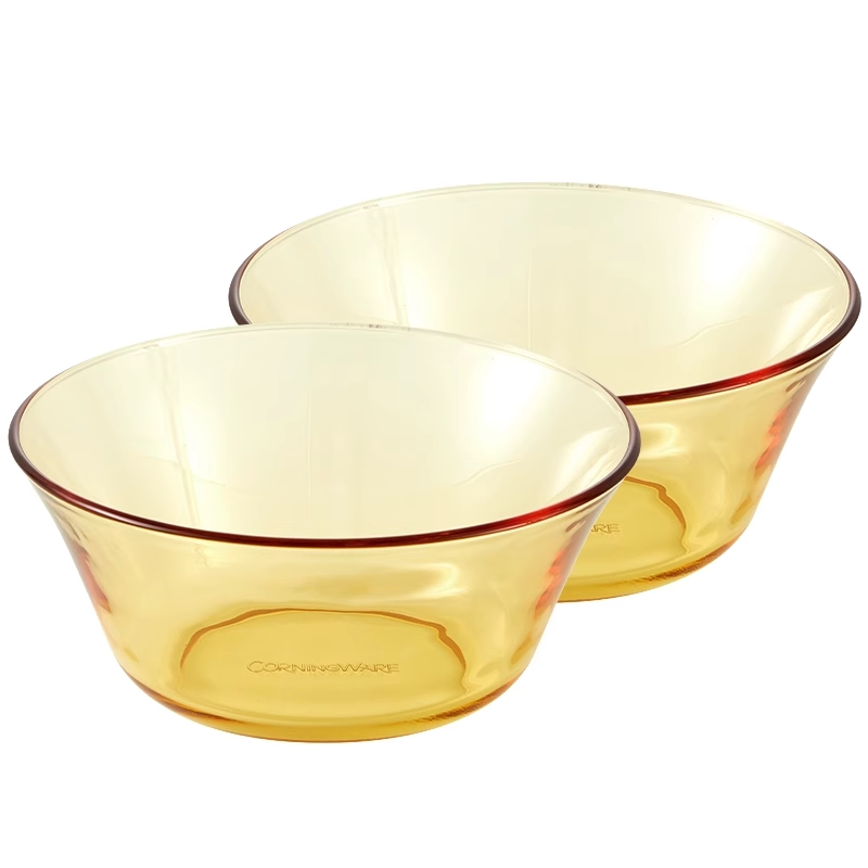 康宁餐具套组-CORNINGWARE琥珀色餐具晶灿系列2件组 2沙拉碗高清大图