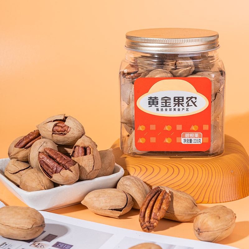 黄金果农碧根果228克营养健康美味零食罐装干果小吃 原味 228g