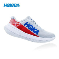 克里夫顿男鞋 HOKA One One Carbon X 马拉松稳定跑鞋 透气网眼轻质避震 红蓝配色男士跑步鞋