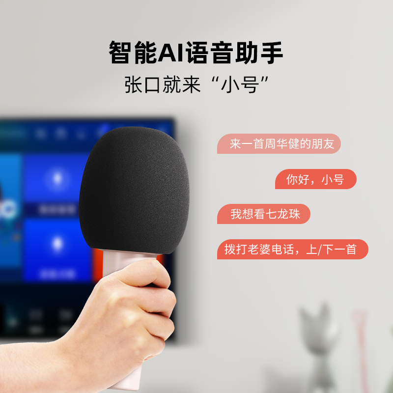 爱国者K2蓝色无线蓝牙麦克风手持话筒主持K歌直播家庭KTV儿童表演高清大图