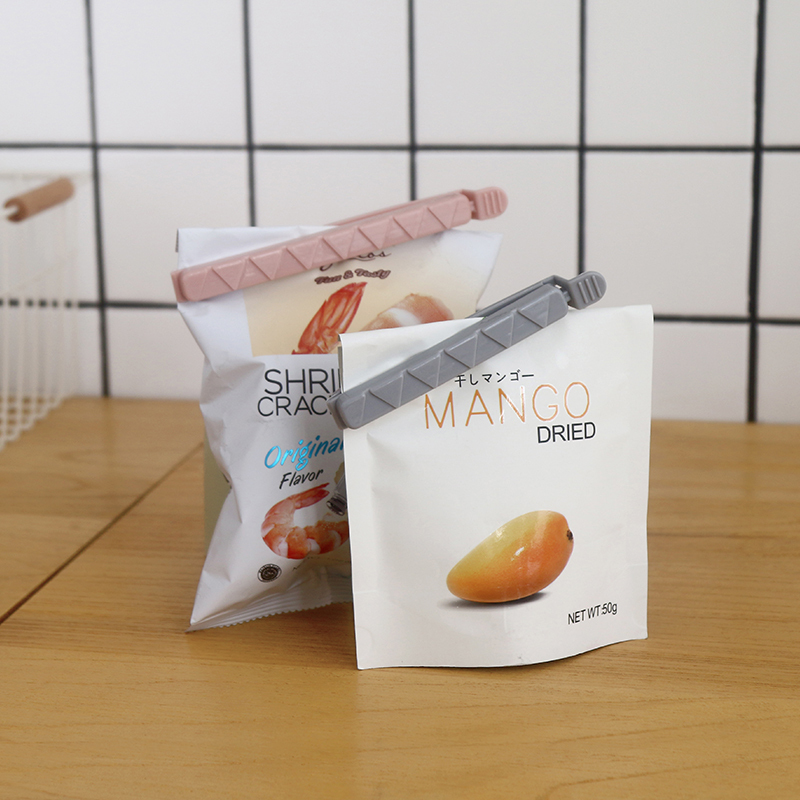 家柏饰(CORATED)5个装 素色食品袋密封夹食物保鲜夹子塑料袋奶粉零食袋子封口夹器