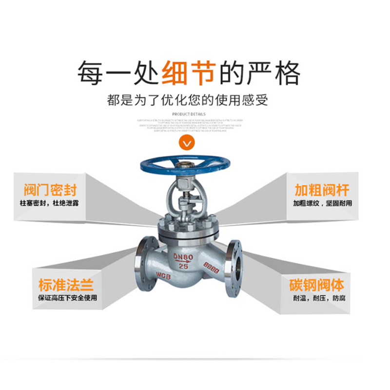 铸钢截止阀碳钢法兰蒸汽阀门中型DN150