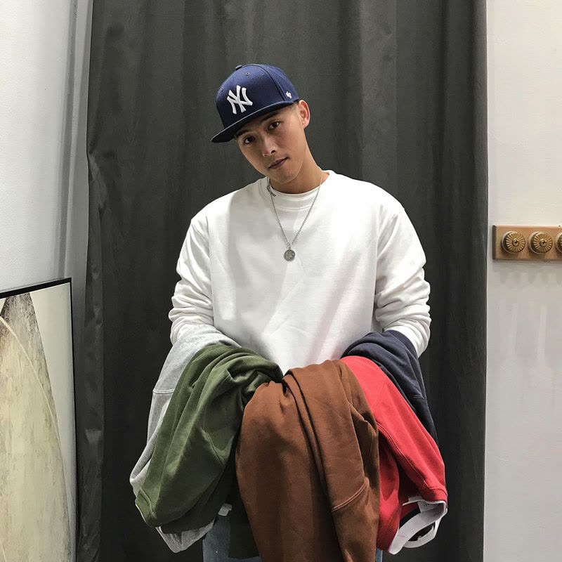 YUANSU徐太浪秋季男士休闲假两件圆领卫衣美式潮流2020新款外套长袖上衣卫衣图片