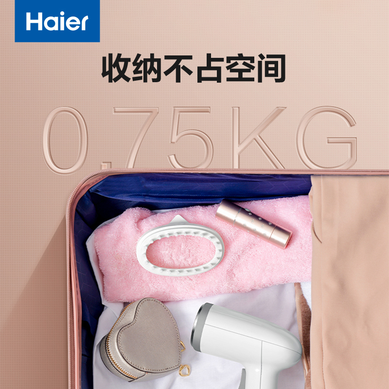 海尔(Haier) 挂烫机家用 熨斗 蒸汽挂烫机 手持杀菌电熨斗大水箱旅游出差便携式小型挂烫机 白色HY-GW2502W