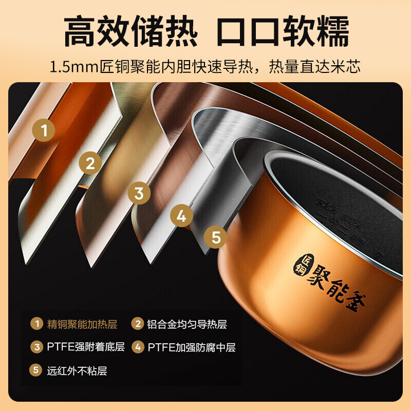 美的(Midea)电饭煲家用电饭锅智能预约多功能煲汤煮米饭杂粮粥3L精巧容量前置大面板 [MB-RE331]
