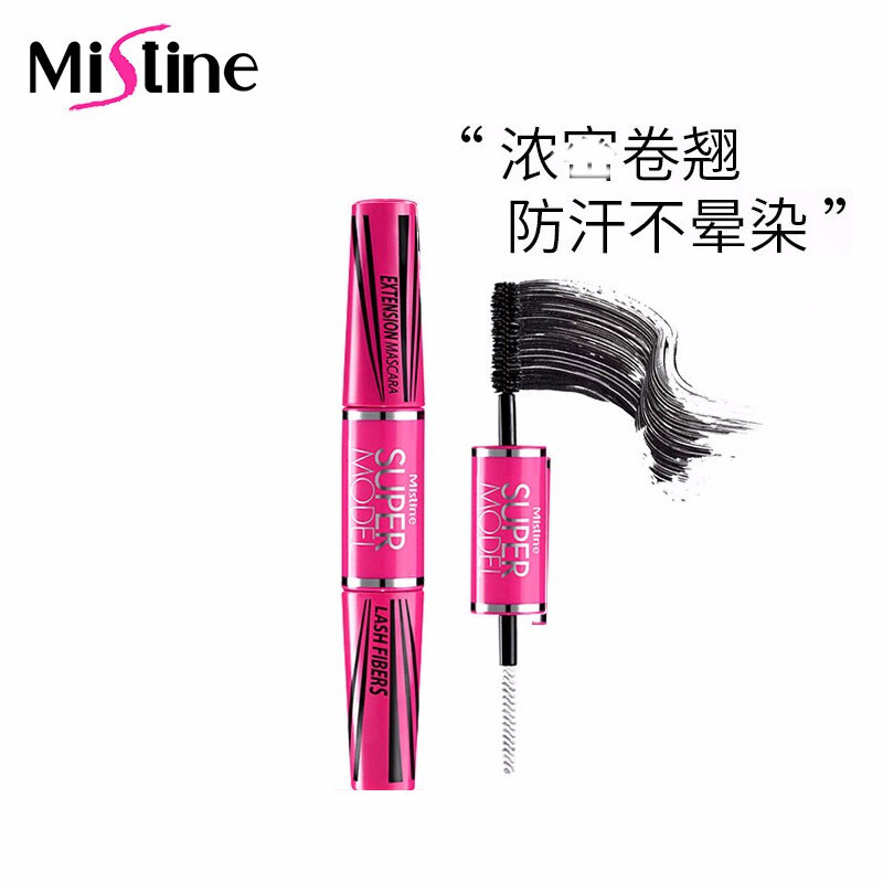 泰国mistine睫毛膏蜜丝婷4D双头女防水纤长卷翘加密加长防水不晕染5.5g