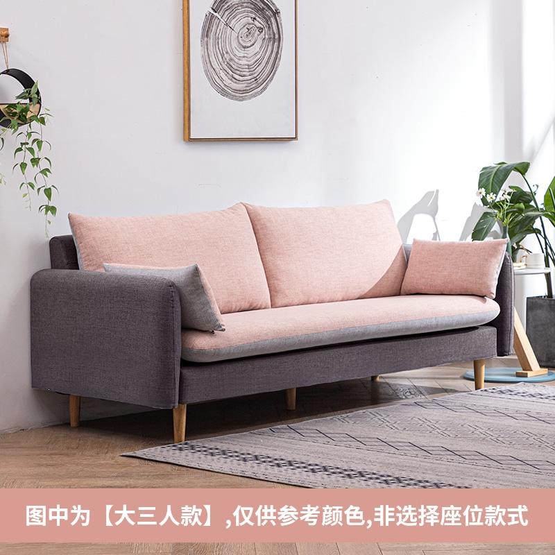 北欧双人沙发小户型网红款法耐两小型卧室迷你简易布艺简约现代二人位