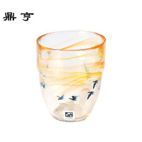 鼎亨波纹动物手工日本玻璃杯杯可爱果汁杯茶杯酒杯