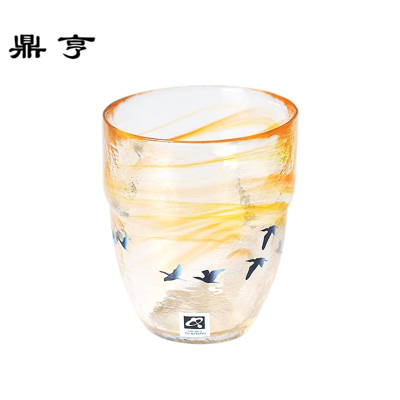 鼎亨波纹动物手工日本玻璃杯杯可爱果汁杯茶杯酒杯