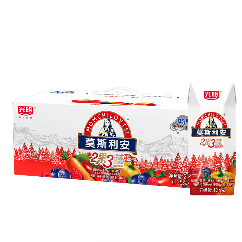 光明 莫斯利安酸牛奶 混合果蔬 果味酸奶135g*18盒装红色款(新老包装交替发货)高清大图