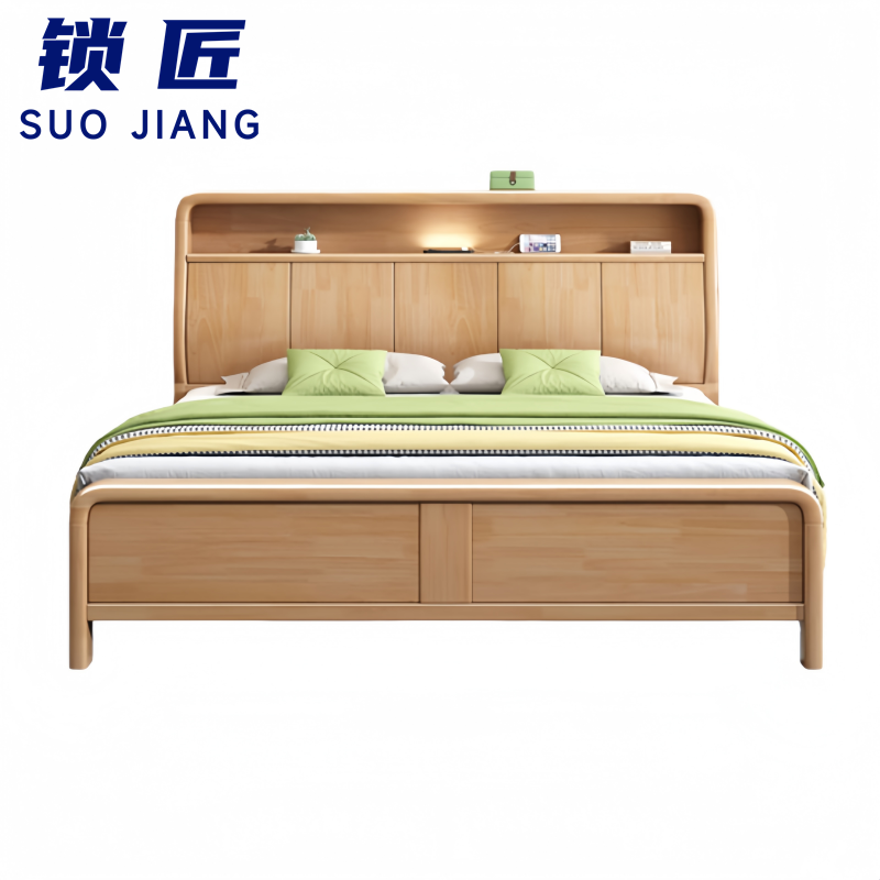 锁匠 简约实木床高清大图