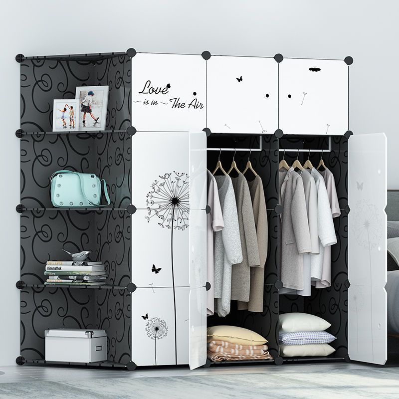 简易布衣柜宝宝收纳柜塑料箱收纳盒大号储物柜子儿童双人单人衣橱