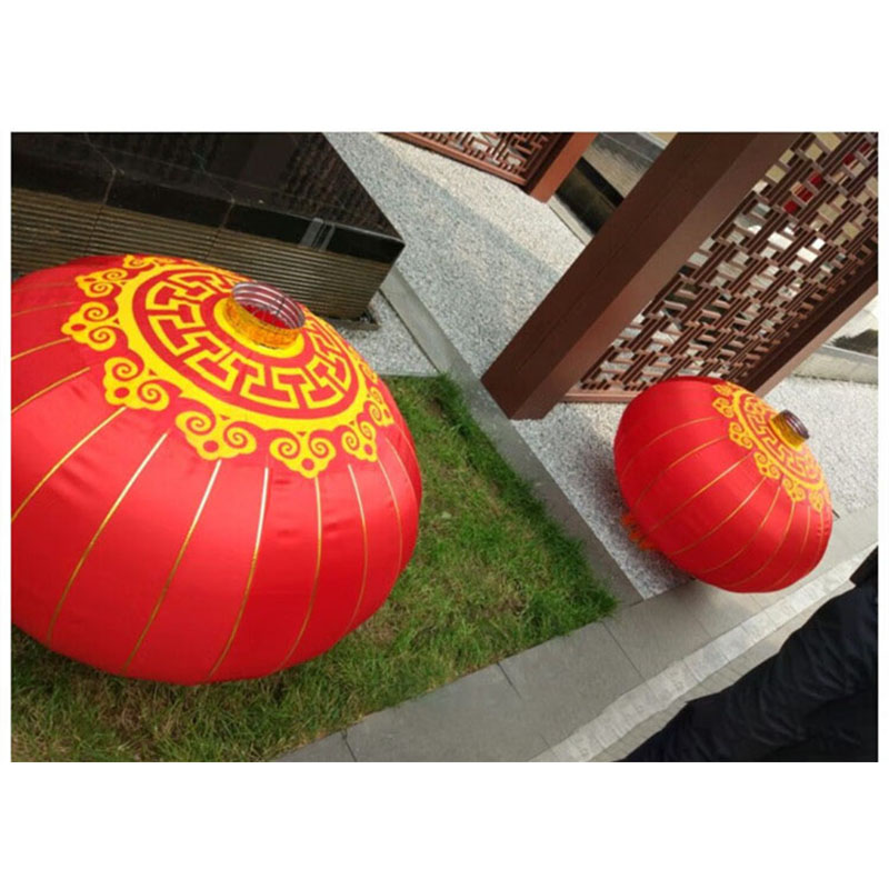 茶花(CHAHUA)大红灯笼户外防水防晒直径广告国庆节日装饰春节新年大门口铁口绸 200# 直径1.5米 1个