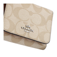 COACH 蔻驰 奢侈品 女士卡其色人造革短款钱包钱夹