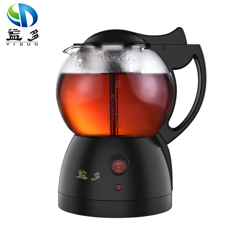益多电热水壶煮茶器蒸汽养生壶800ml容量蒸茶器黑茶电茶壶全自动高硼硅玻璃蒸茶壶QY-B19
