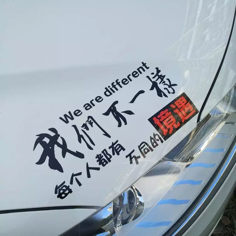 我们不一样搞笑车贴个性反光贴纸定制汽车贴车身贴纸车尾贴纸后窗贴纸