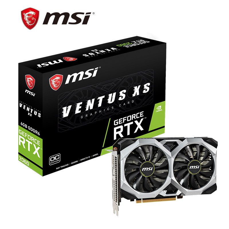 微星（MSI）GeForce RTX 2060 VENTUS XS C 6G OC 1710MHz GDDR6 电脑独立游戏电竞显卡 万图师
