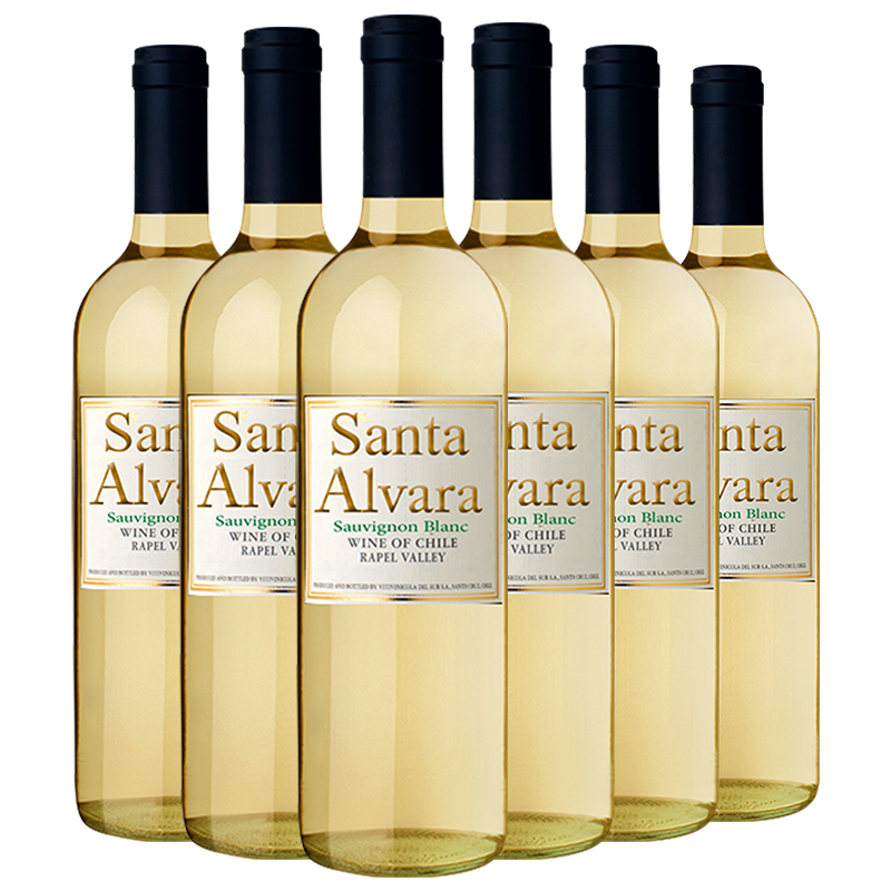 智利原瓶进口 桑塔奥拉苏伟浓白葡萄酒Santa Alvara Sauvignon Blanc 整箱装750ml*6