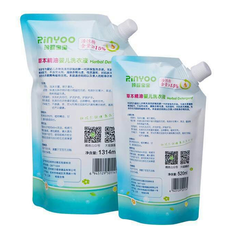 玲瑶婴儿洗衣液1314ML+520ML×3袋 组合装有香味