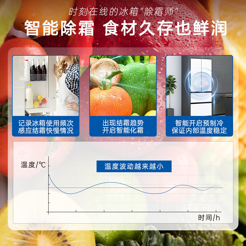 松下(Panasonic)[小海豚]400升四门法式超薄冰箱 60cm 风冷无霜 冰纹白色NR-JD40WSA-W