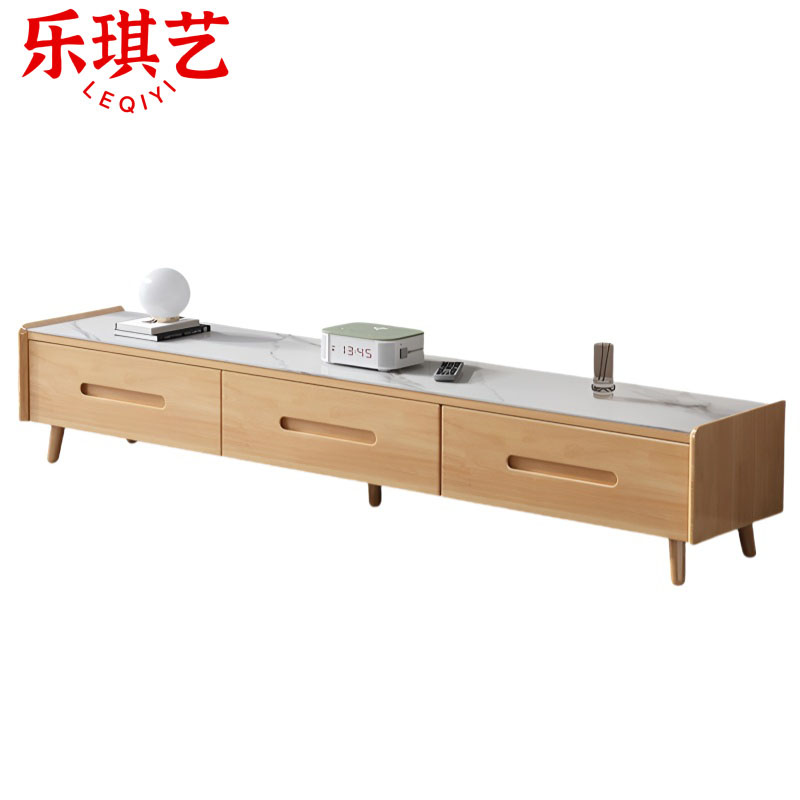 乐琪艺 电视柜 原木色+白 个高清大图