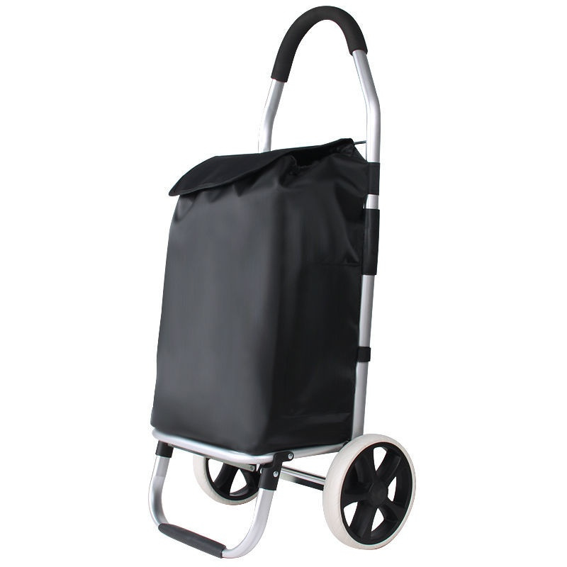 手拉车购物车便携老人买菜车小拉车家用买菜拉杆车老款单轴承两轮款