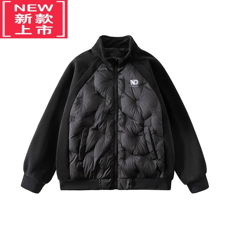 可莉允男童冬装轻薄羽绒服2022新款中大童儿童秋冬季时髦帅气棉服外套潮图片