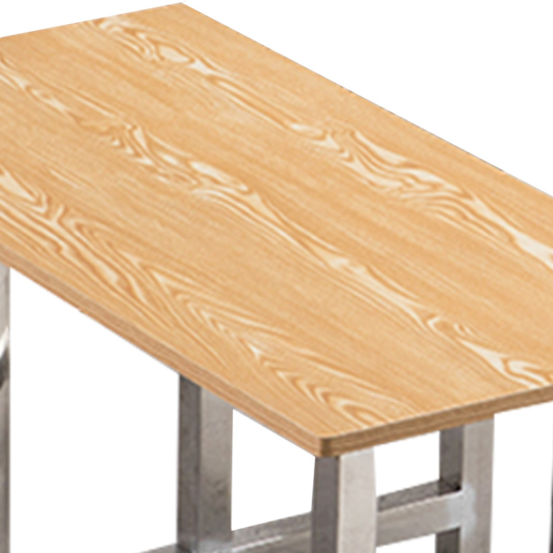 汉诺鑫威学校食堂不锈钢餐桌椅4人6人14人位工厂员工饭堂连体快餐桌椅组合4人位防火板高清大图