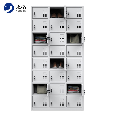 永格办公室钢制文件柜凭证抽屉资料柜档案员工更衣柜带锁矮柜储物柜子二十四门更衣柜