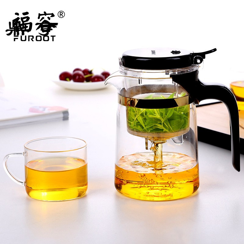 鼎亨飘逸杯泡茶壶全拆洗过滤茶杯加厚耐高温玻璃茶壶家用茶具套装