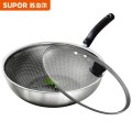 苏泊尔（SUPOR）30cm燃气电磁炉通用锅具蜂窝复合钢炒锅VC30JAC01