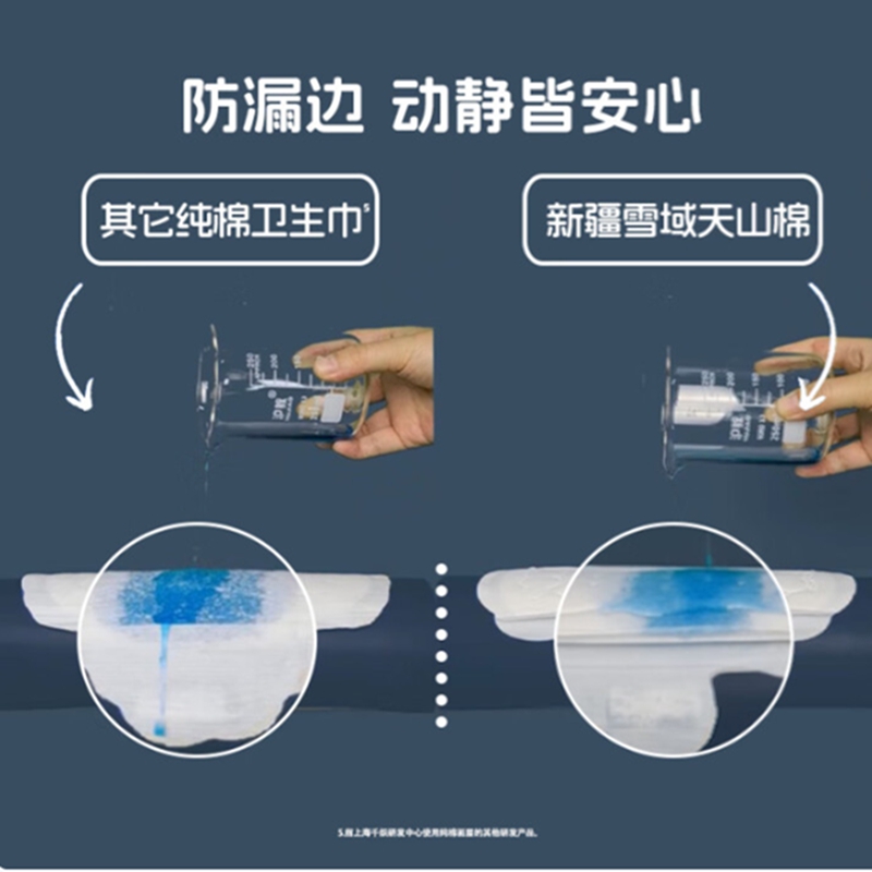 她研社新疆棉超薄卫生巾量多日用夜用超薄290mm*6片*2[2包]高清大图