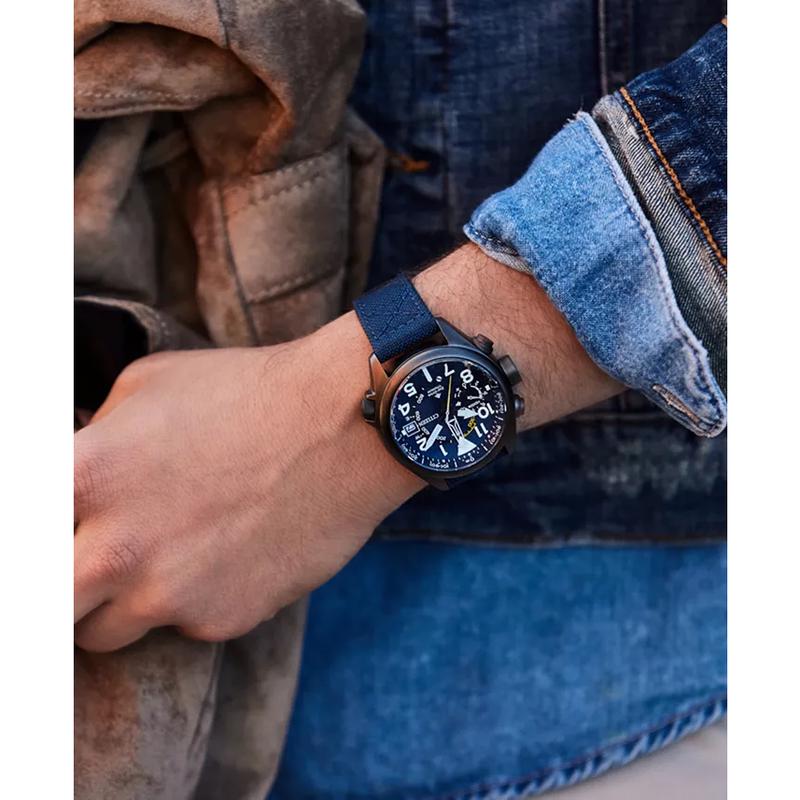 西铁城(CITIZEN)光动能多功能石英表47mm防水防震耐磨商务休闲男表高清大图