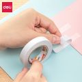 得力30437小卷芯棉纸双面胶带24mm*10y*80um(白色)(1卷/袋)