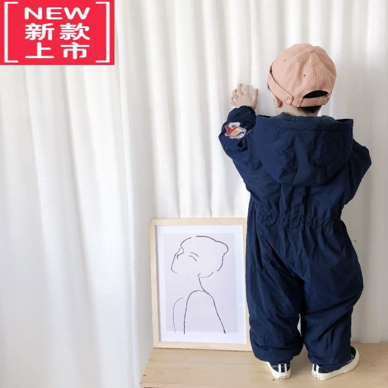 可莉允]冬儿童宝宝滑雪服加厚加绒保暖男童女童婴儿连体服棉服棉袄图片