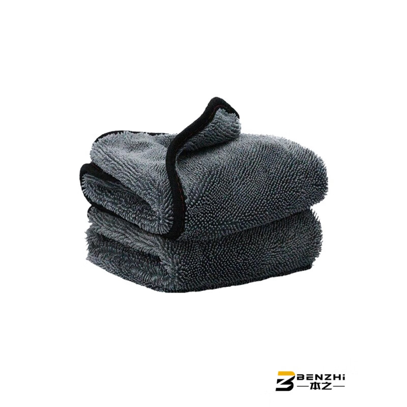 超细纤维毛巾洗车毛巾汽车擦车布吸水不掉毛无痕收水巾 深灰色40X160CM一条高清大图