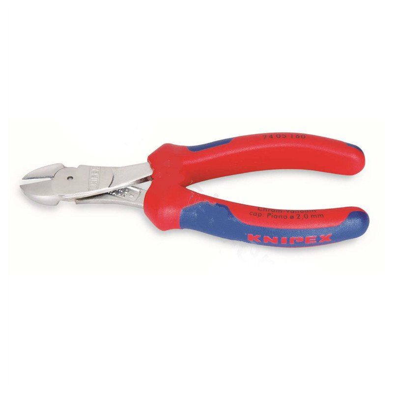 凯尼派克 KNIPEX 74 05 160160mm省力型斜口钳(镀铬头,双色双重材料手柄)