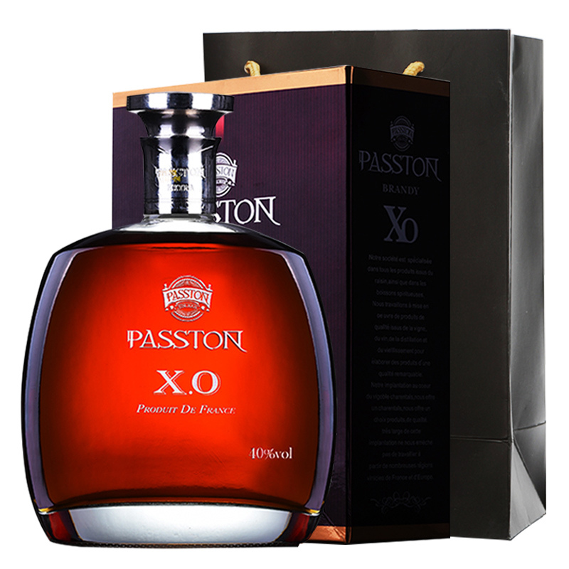 法国原酒进口洋酒 派斯顿PASSTON 银樽XO白兰地40度烈酒礼盒 700ml