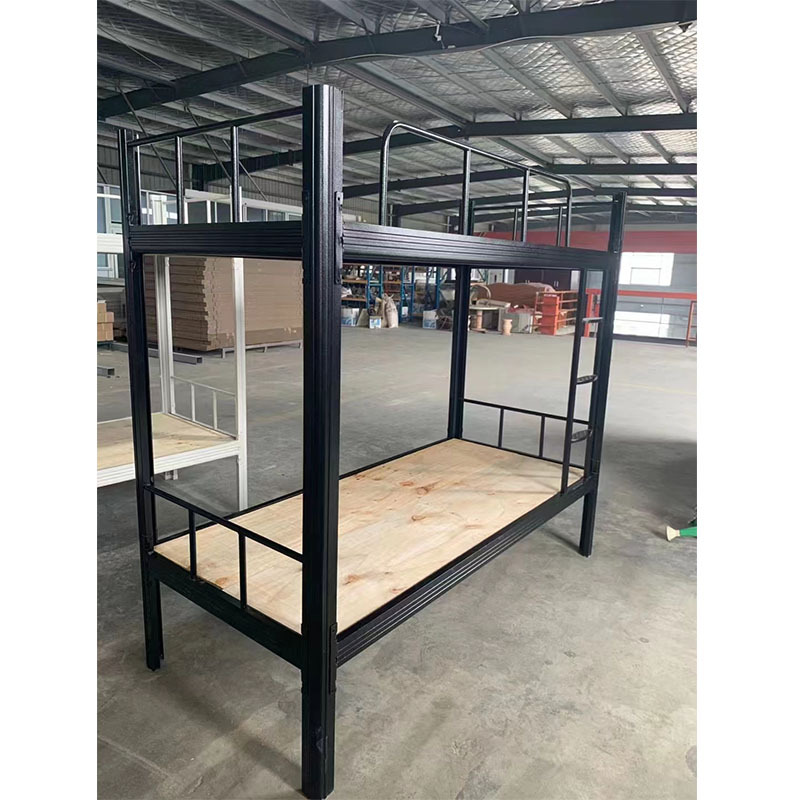 上下铺铁架床钢架床员工宿舍高低床 黑色200*90*180CM(H)
