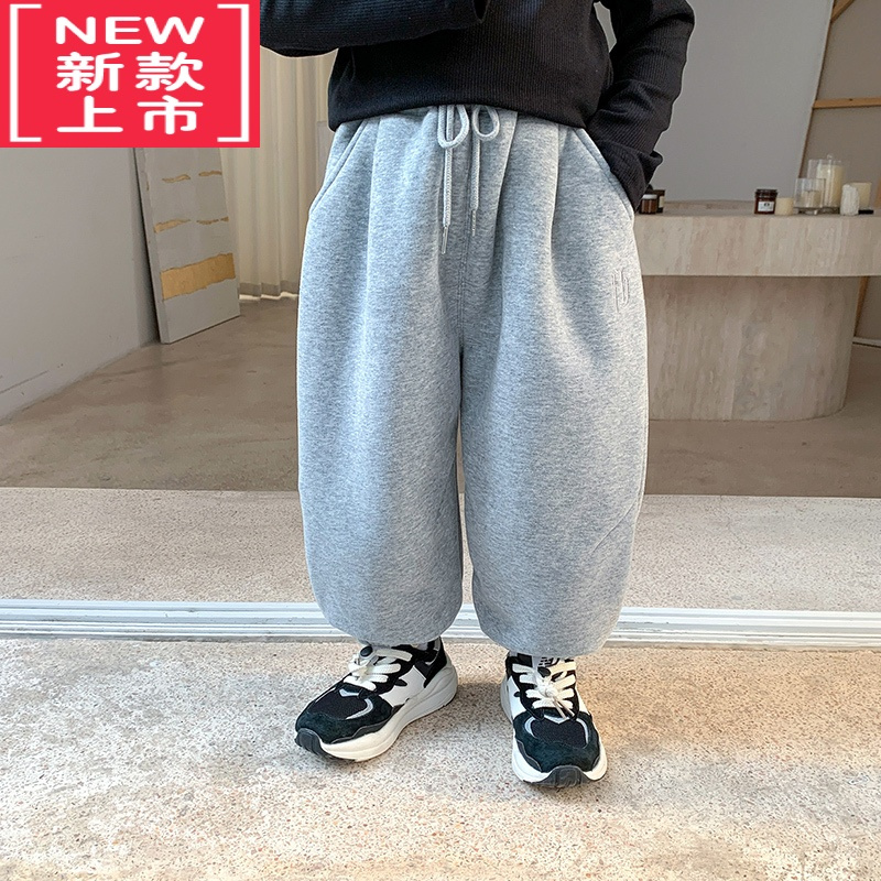 可莉允儿童加绒裤子男童运动裤一体绒加厚宝宝秋冬装新款冬季保暖卫裤潮保暖裤