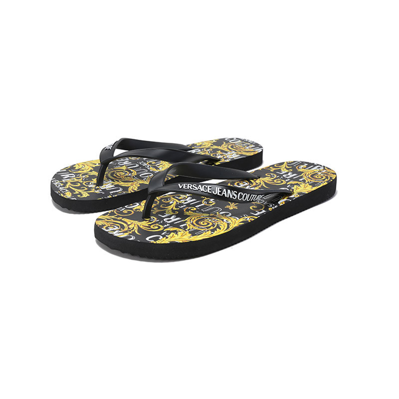 范思哲versacejeanscouture男士平底拖鞋凉拖人字拖74ya3sq7zs627