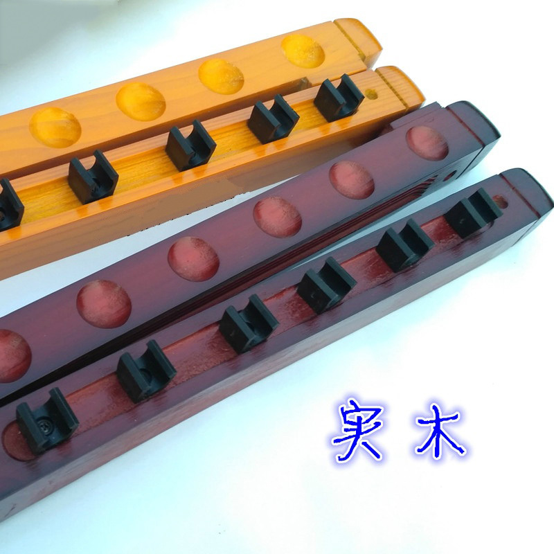 会军 台球杆架 6孔黄色实木球杆架