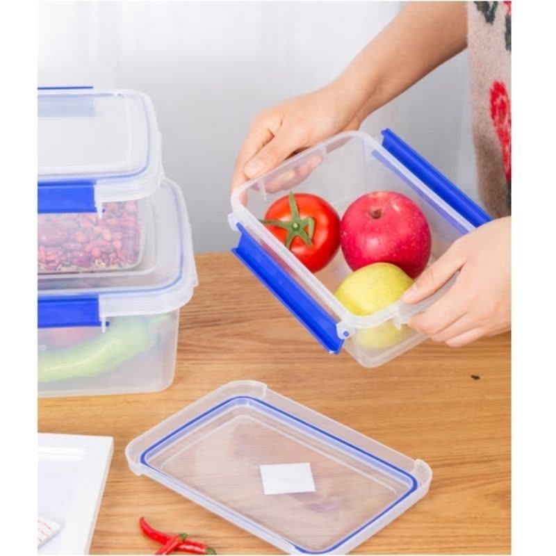 利尔康新款大号保鲜盒带盖酒店厨房冷冻食品收纳盒透明保鲜盒长方形塑料 8817(3升)图片