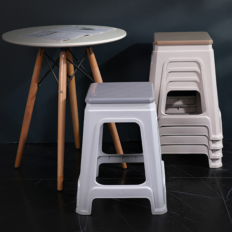 家用加厚塑料凳子凳板凳成人餐桌凳客厅朔料方椅子胶登子经济型