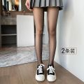 南极人超薄菠萝丝袜女薄肉色夏天自然肤打底裤光腿连裤袜 L-【适合70-90斤】 黑色-2条