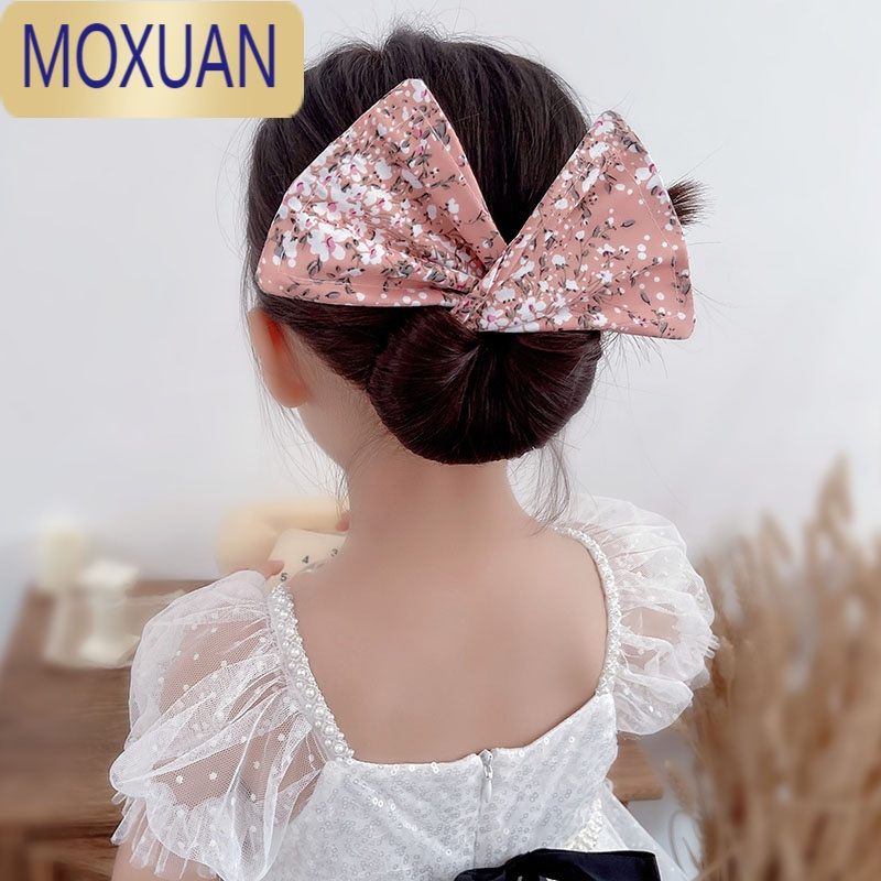 MOXUAN儿童懒人扭扭夹魔术盘发器蝴蝶结后脑勺丸子头小女孩挽发网红发饰