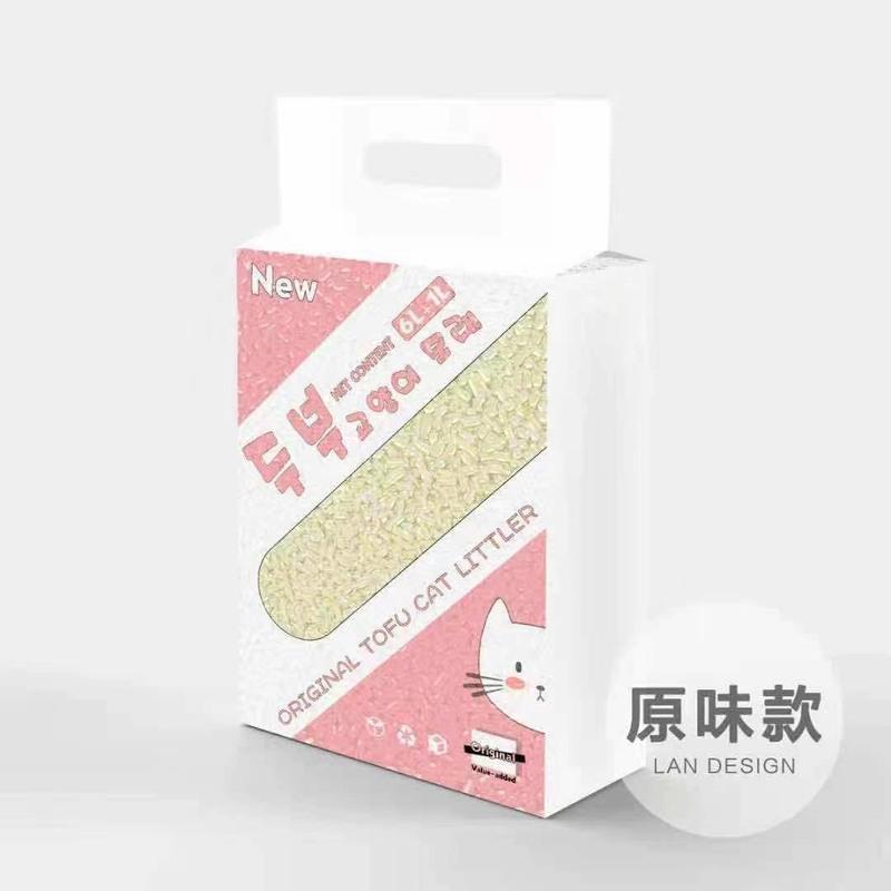 love爱宠爱猫cat玉米豆腐猫砂原味绿茶味韩国猫砂猫沙除臭7L 原味