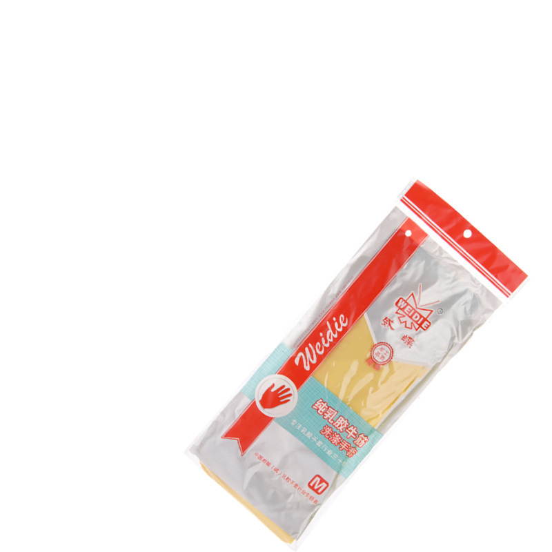威蝶(WEIDIE) 乳胶黄加厚高 牛筋手套 牛筋手套 M 30cm (单位:副)