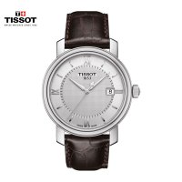 瑞士(TISSOT)天梭手表 港湾系列 银盘皮革表带 石英表男士 T097.410.11.038.00