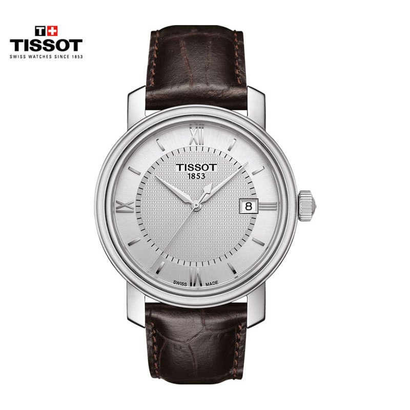 瑞士(TISSOT)天梭手表 港湾系列 银盘皮革表带 石英表男士 T097.410.11.038.00